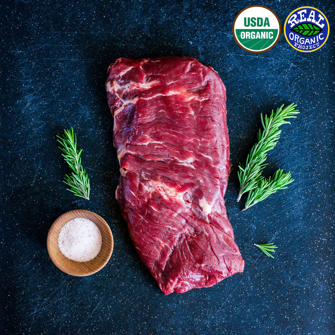 Regenerative Organic Grass Fed Sirloin Flap (Blade) Steak, 4 lbs (2-4 steaks)