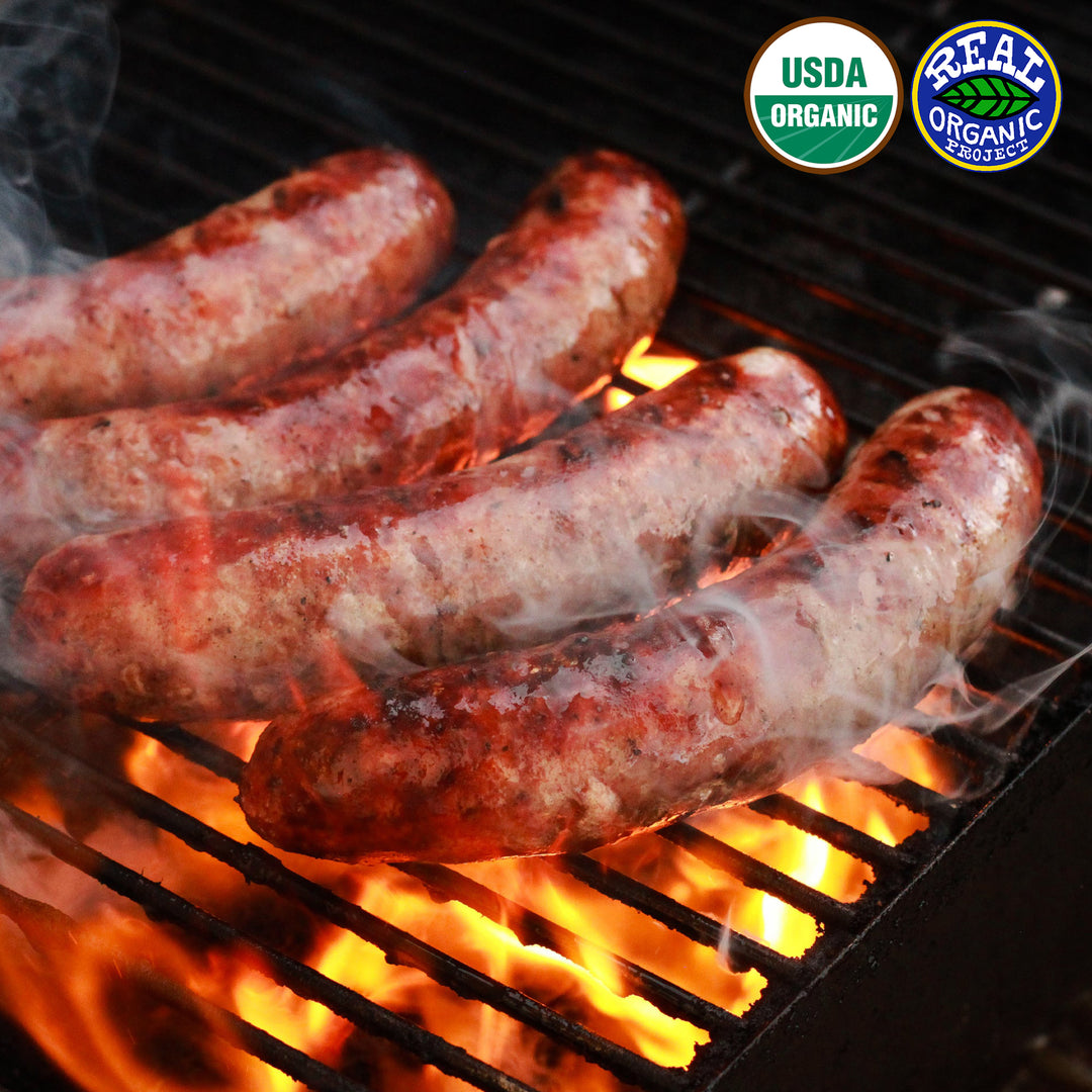Regenerative Grass Fed Organic Beef Sausage Bratwurst