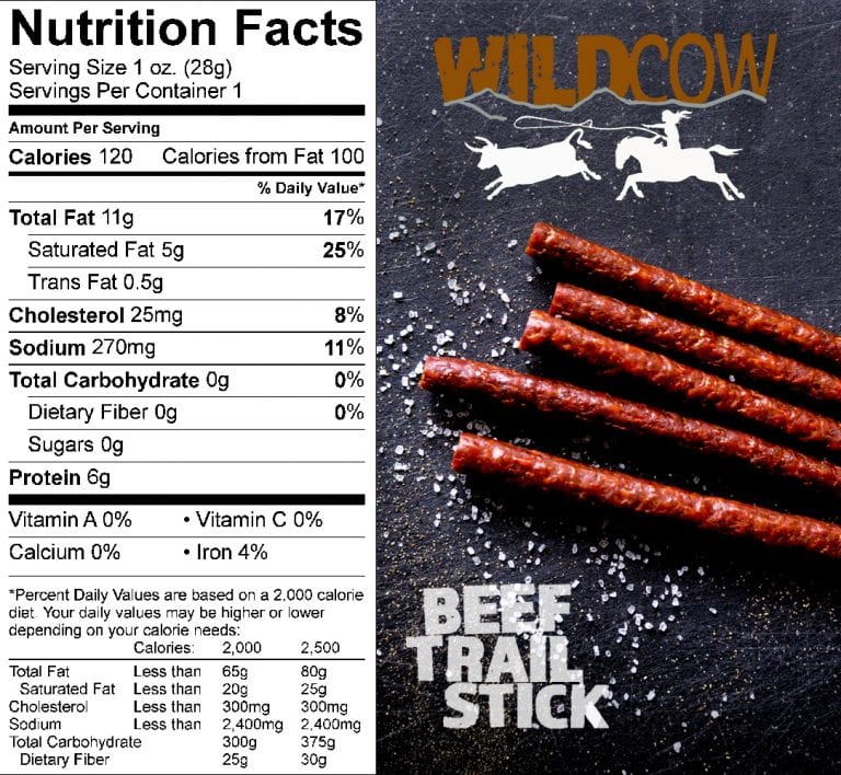 Wild Cow Organic Grass Fed Beef Sticks 5 pc