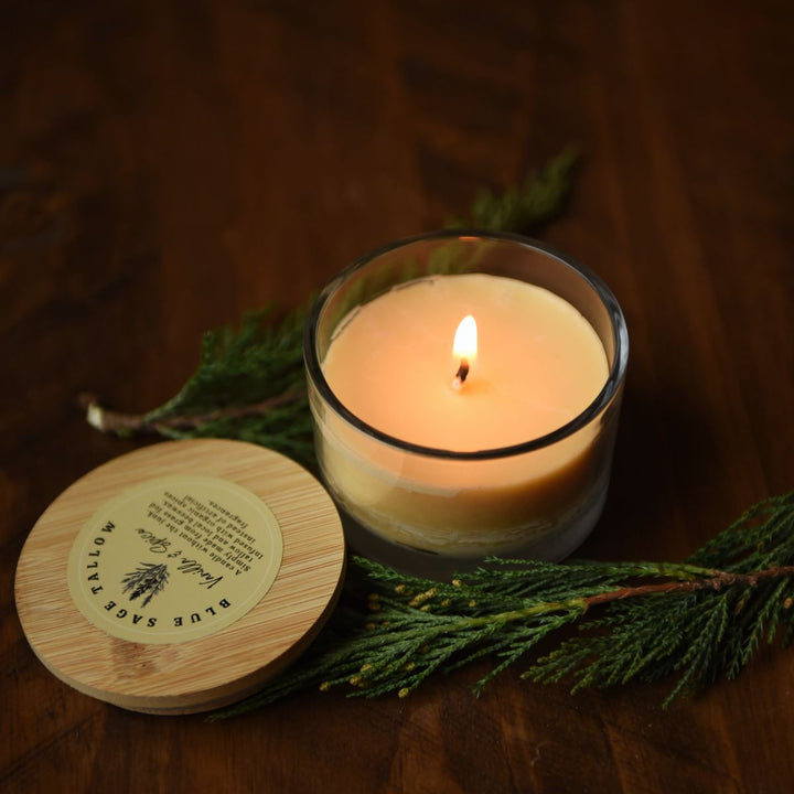 Blue Sage Tallow & Beeswax Candle (ships separately via USPS)
