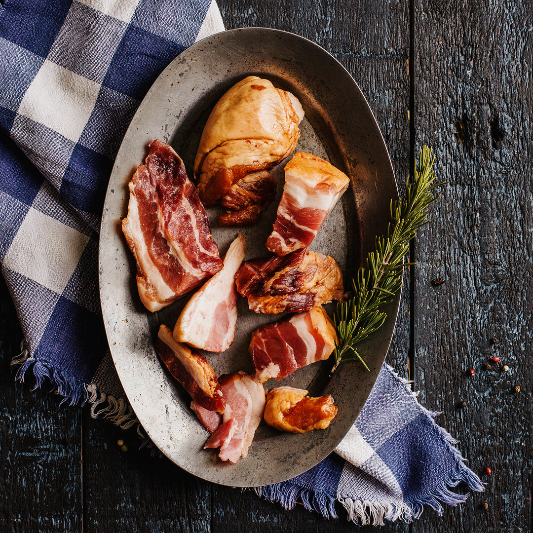 Heritage Pastured Pork: Uncured Smoked Bacon Ends and Pieces