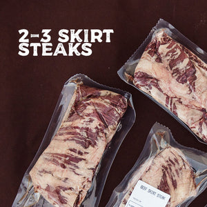 Grass Fed Artisanal Steaks Subscription (with skirt steaks!) 19 lbs