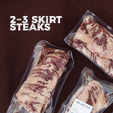 Grass Fed (not certified organic) Artisanal Steaks Sixteenth (Skirt + Flap Steaks)