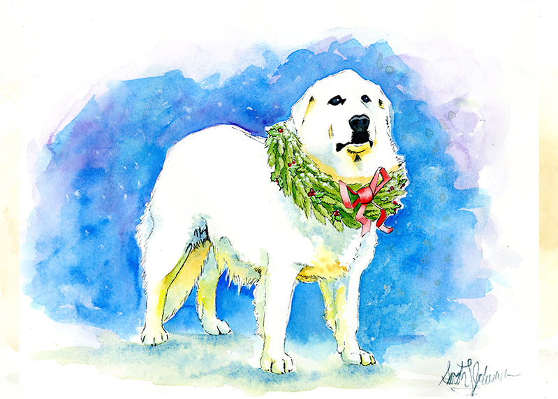 Christmas Card: A Pyrenees for Christmas by Sarah Johnson