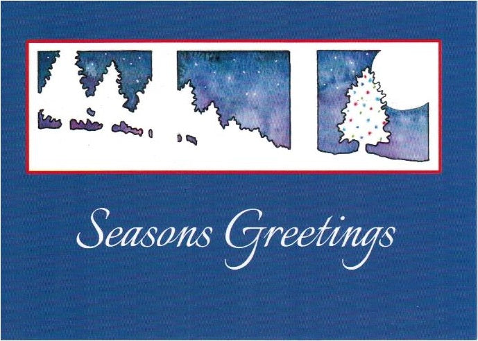 Christmas Gift Card: Simple Blue Seasons Greetings
